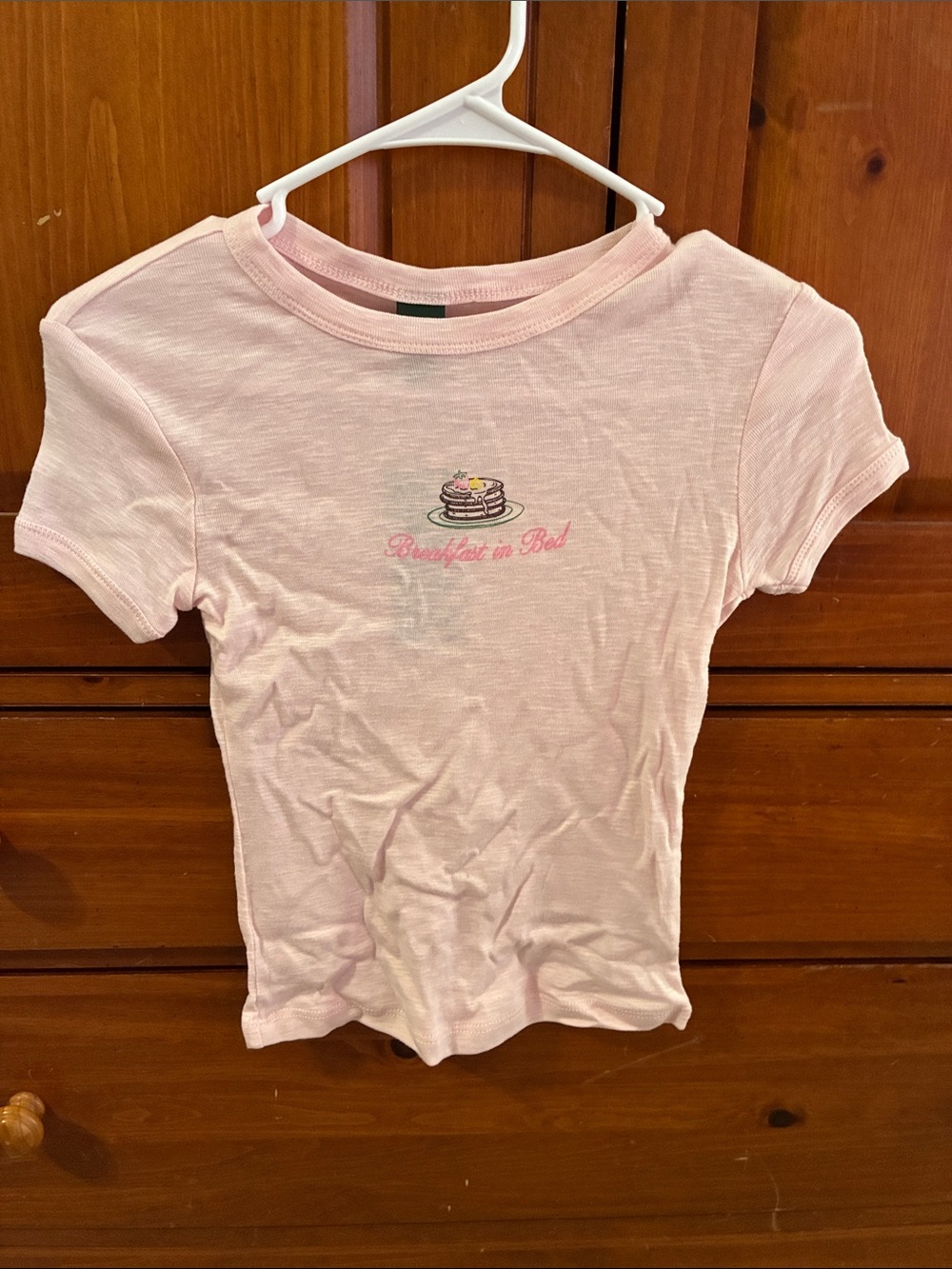 Light Pink 'Breakfast in Bed' Short Sleeve Tee